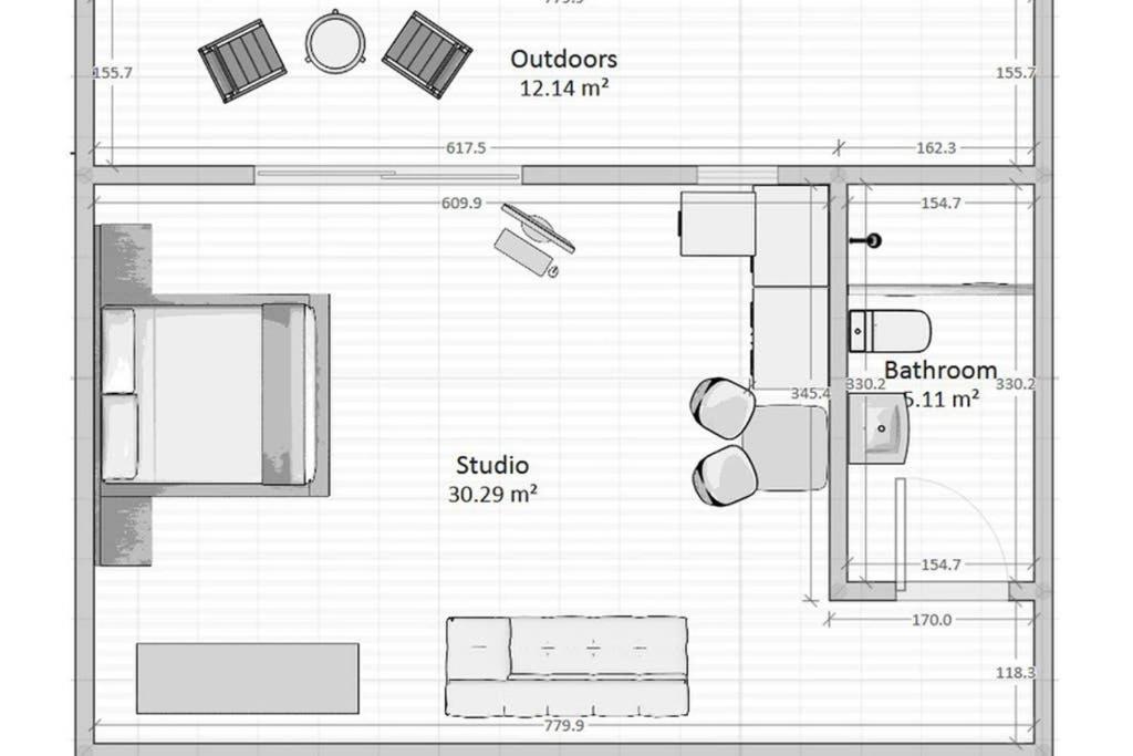 Cozy Studio Near The Beach 1Stfloor Nea Iraklitsa Ngoại thất bức ảnh